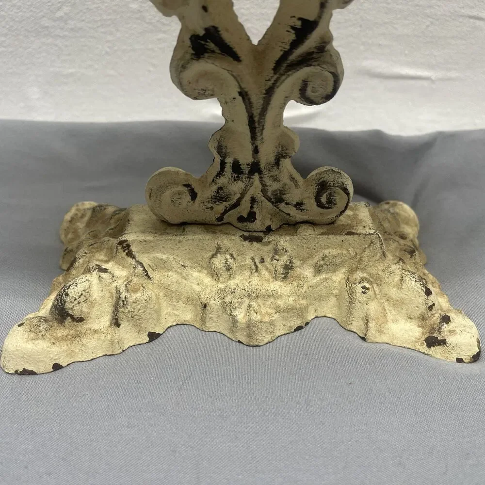 Vintage Cast Iron Mirror/Picture Frame Vanity Tabletop Pedestal Victorian Ornate